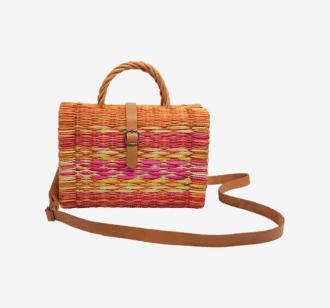 Cesta Laranja e Rosa c/Alça | Média
