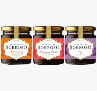 Pack de 3 Compota de Abóbora e Noz, Morango e Hortelã e Figo Herdade do Sobroso