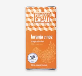 Tablete de Chocolate Negro com Laranja e Noz Pedaços de Cacau | 100 g